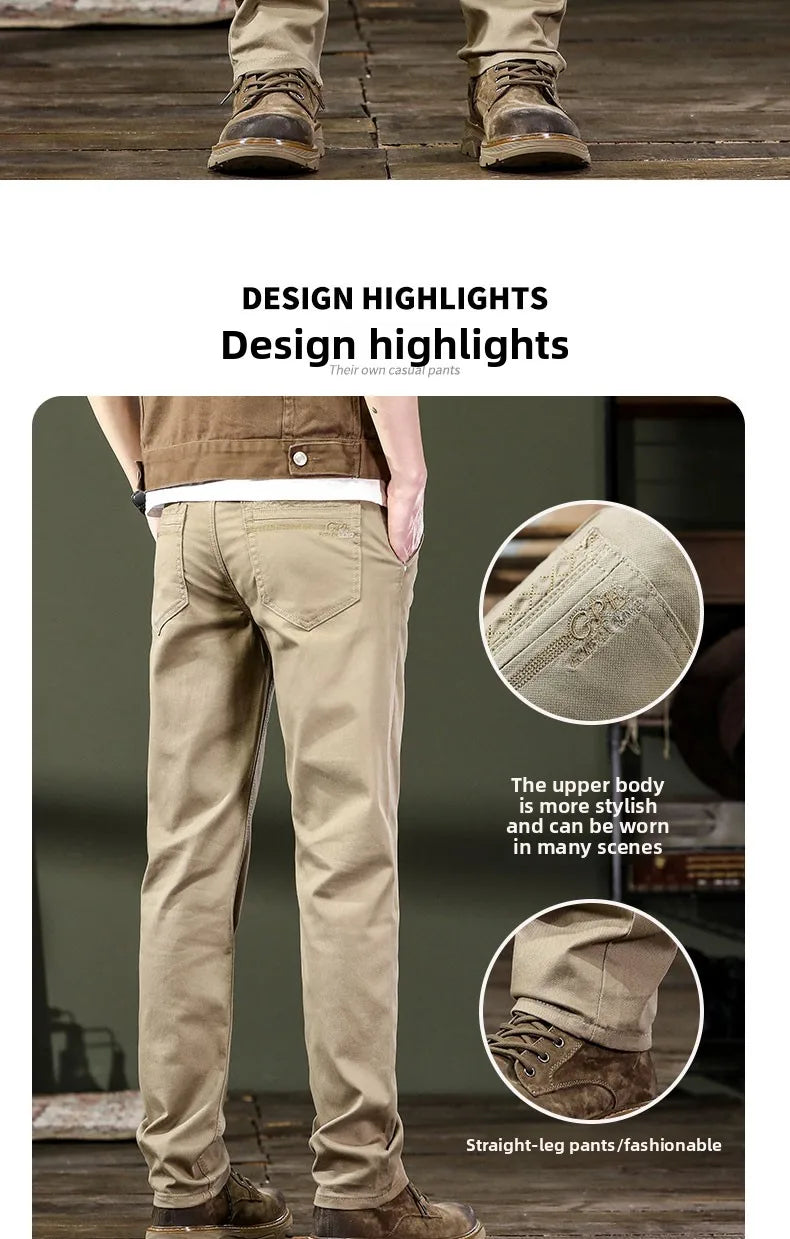 Seven-Color Stretch Jean Men's Trendy Wild Simple 97% Cotton High-End Slim-Fitting Small Straight Casual Men's Clothing Trousers