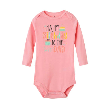 Baby-Strampler „Happy Birthday To The Dad“-Aufdruck, Säuglings-Body für Jungen und Mädchen, Kleidung für Papa, Geburtstagsgeschenk, Overall, Kleinkind-Outfits.