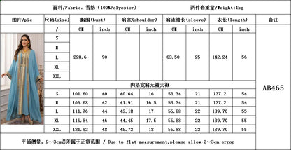 Uni Ramadan Sequins Dubai Abayas Arab Tunics Batwing Sleeve Dresses For Women Gala Two pieces Moroccan Elegant Kebaya.