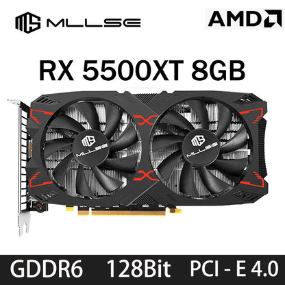 MLLSE AMD RX5500XT 8G Gaming Graphics Card 8GB 128Bit GDDR6 PCI-E 4.0×8 GPU Radeon rx5500xt 8gb game Video Cards Placa de vídeo.