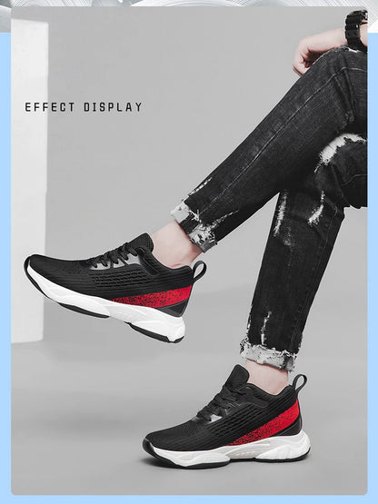 Fashion Men Sneakers Elevator Shoes Men Breathable Mesh Shoes Sports Casual Board Shoes Men's Hidden Inner Heightening Shoes 8cm.