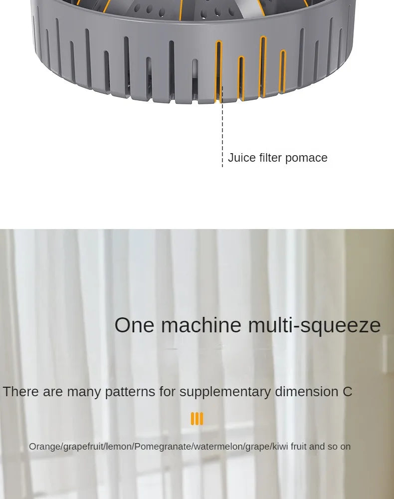 Rechargeable Electric Citrus Juicer Orange Juice Machine Extra Large Caliber Residue Separation.