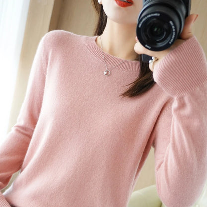 Frauen Pullover Herbst Winter Lange Hülse O-ansatz Pullover Warme Bodenbildung Shirts Koreanische Mode Pullover Strickwaren Weiche Jumper.