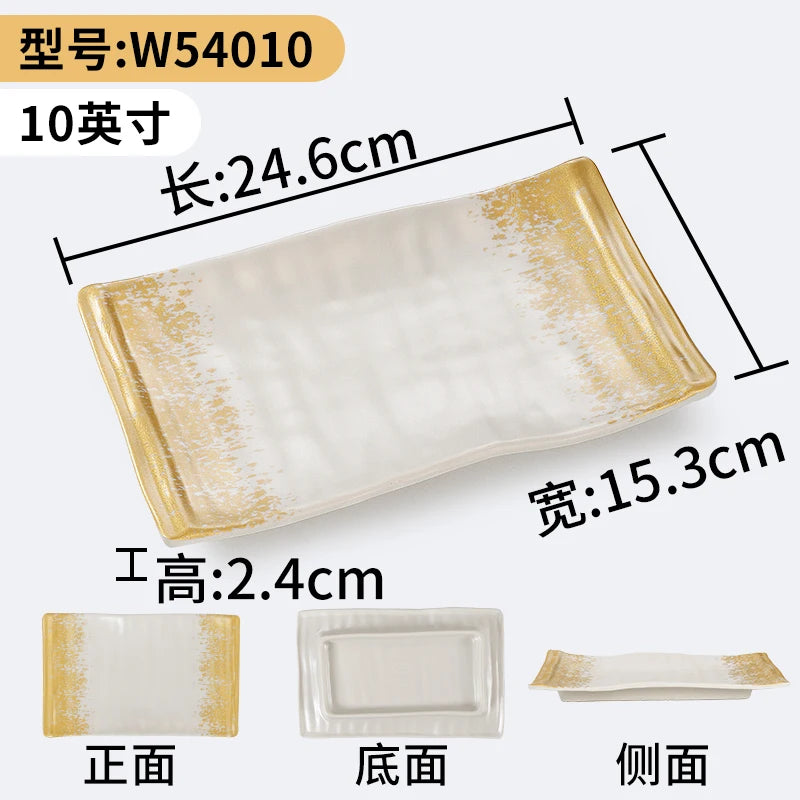 1Pc Thickened Melamine Tableware Not Easily Broken Plastic Barbecue Plate Merchant Dining Plate Household Kitchen Accessories