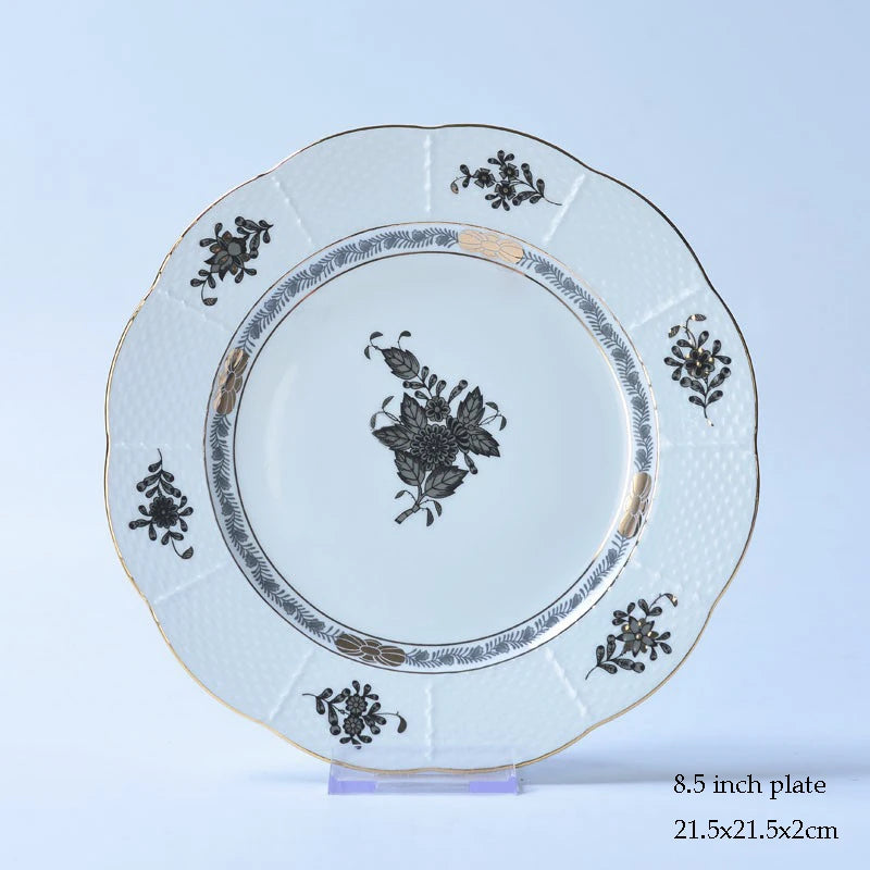 Flower Basket Coffee Cup and Saucer Set Ceramic Cup Saucer Gift Box Bone China Afternoon Tea Pastoral Flower Home Drinkware.