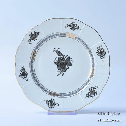 Flower Basket Coffee Cup and Saucer Set Ceramic Cup Saucer Gift Box Bone China Afternoon Tea Pastoral Flower Home Drinkware.