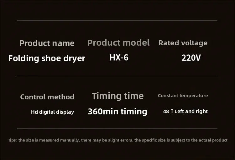 Portable Foldable Electric Shoe Dryer UV Blue Light UV Sterilization Deodorizing Shoe Dryer Fast Drying Household Shoe Dryer