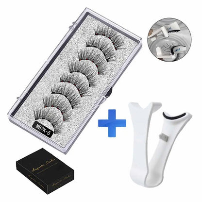 3D Natural Magnetic Eyelashes,With 5 Magnetic Lashes Shipping Box Eyelashes Handmade False Gift Reusable Support Drop Magne T6N2.