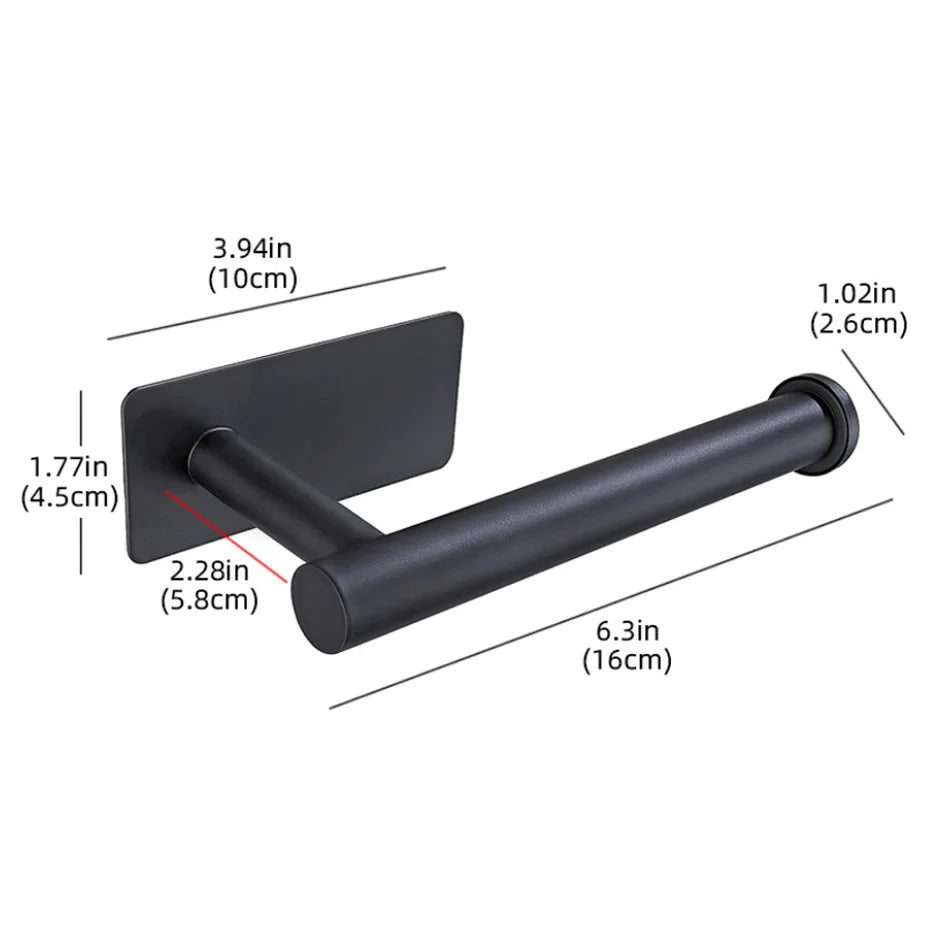 Selbstklebender Papierhalter aus Edelstahl, gebürstetes Gold, Schwarz, Weiß, Ständer für Küche, Badezimmer, Toilettenpapier, Handtuchrolle, Regal, Taschentuch zum Aufhängen