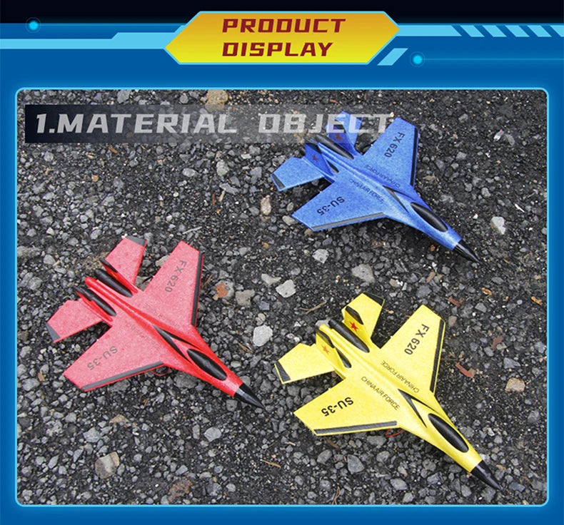 RC Foam Aircraft SU-35 Plane 2.4G Radio Control Glider Remote Control Fighter Plane Glider Airplane Foam Boys Toys for Children.