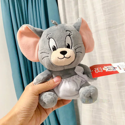 Original 18cm Tuffy Doll Tom and Jerry Plush Toys Cute Tom Cat Throw Pillow Doll Tefie Mouse Action Cartoon Doll.