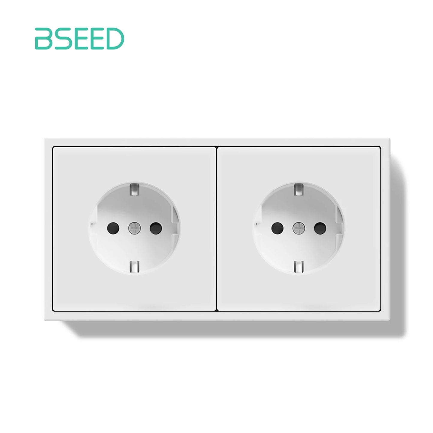 BSEED Einzel-EU-Steckdose, doppelwandige Steckdosen, dreifache Steckdosen, Kunststoffrahmen, 16 A, 80/150/220 mm Größe.