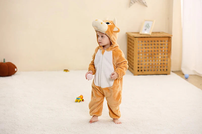 MICHLEY Winter Baby Strampler Mit Kapuze Flanell Cosplay Kleinkind Infant Kleidung Insgesamt Bodys Overall Kostüm Für Kinder Mädchen Junge