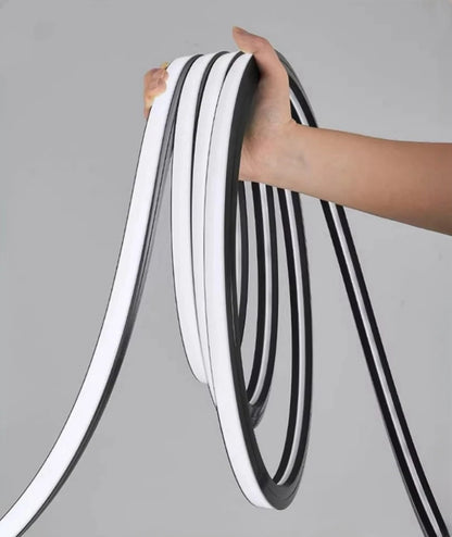 1-5m Black Silicone Tube LED Neon Light DC12V Flexible Recessed Diffuser Channel Waterproof Wall Ceiling Ribbon Rope Strip Light.