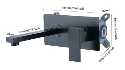 BAKALA Luxury  Mirror Matte  Black White Bathroom Faucet Basin Sink Tap Wall Mounted Square Brass Mixer LT-320BR