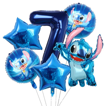 Disney Stitch Geburtstagsparty-Luftballons, Lilo & Stitch-Ballon-Sets, Babyparty für Kinder, Geburtstagsparty-Dekorationen, Zubehör, Geschenke