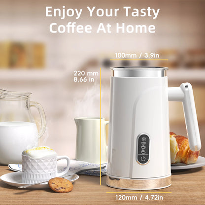 BioloMix,4 in 1 Automatic Hot and Cold Milk Frother Warmer for Latte, Foam Maker, Hot Chocolates, Cappuccino.