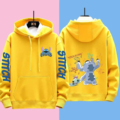 Disney Stitch Different Couple Outfits for Men and Women Casual Sweatshirts Hooded Jackets and Clothes.