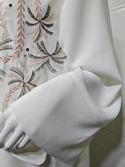 UNI Ramadan Eid Open Kimono Abaya Dubai Luxury Embroidered Abaya Islam Muslim Modest Dress Women Kebaya Kaftan Robe Femme Musulm.