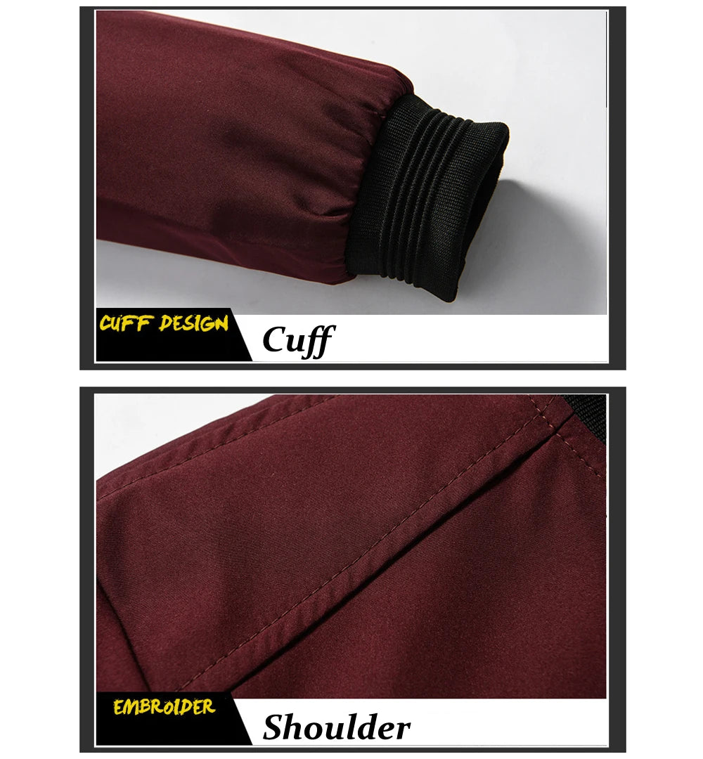 Spring Autumn Men's Bomber Jacket Casual Lightweight Jacket For Men Sports Windbreaker Zip Up Coat with Pockets Clothing.