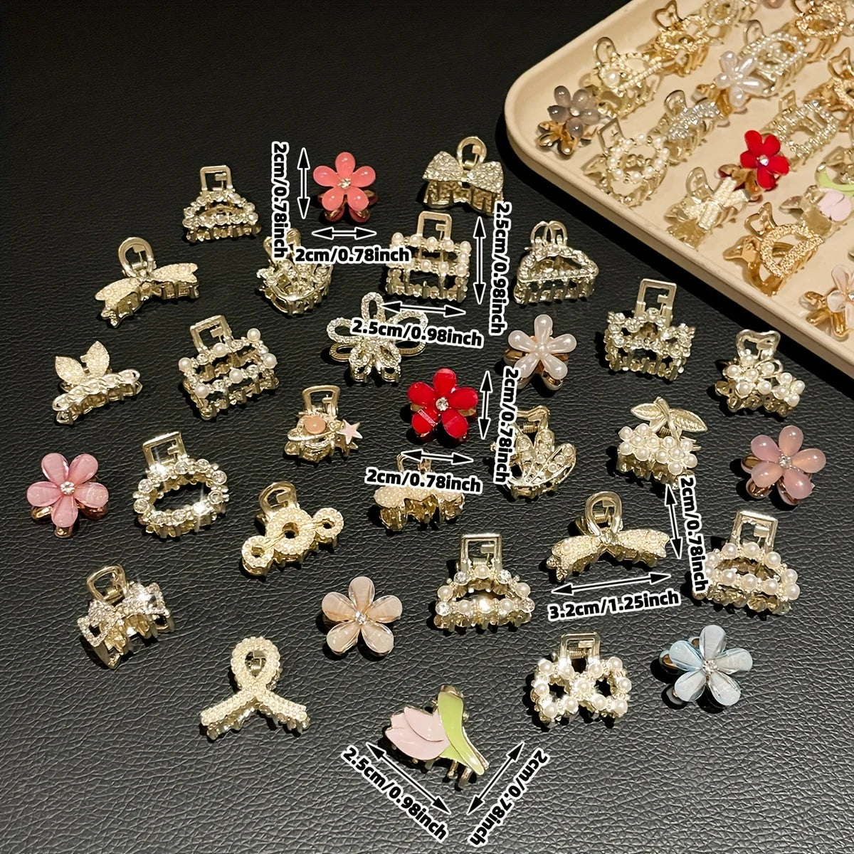 20Pcs Women's Model, Shiny, Exquisite and Gorgeous, Rhinestones and Imitation Pearl Inlay, Multi-Style Small Hair Clip Combinati.