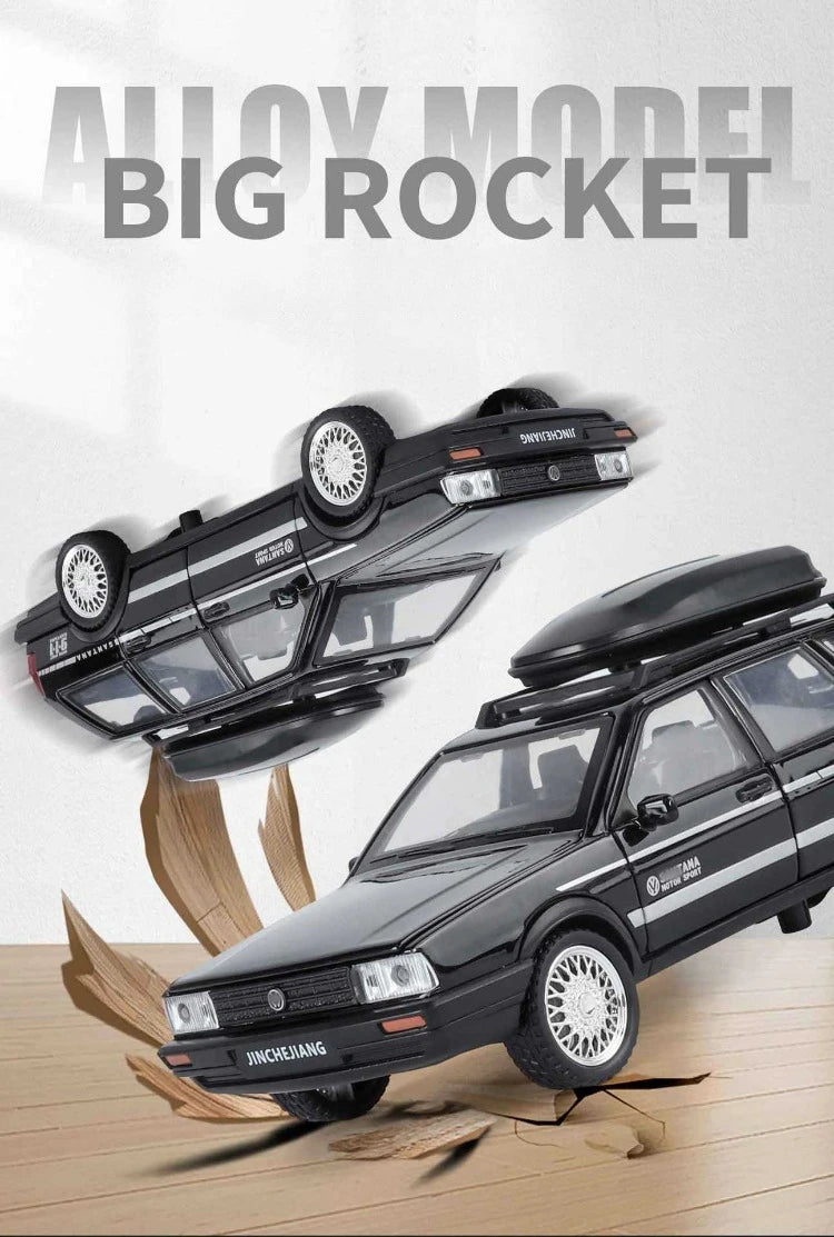 Diecast 1:32 VW SANTANA Wagon Alloy Car Model with Sound Light Children Boy Birthday Gift Toy Vehicles Miniature Voiture.