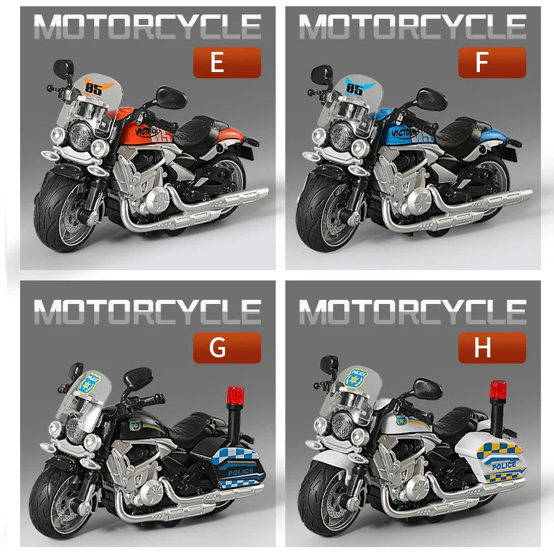 1:12 Sound Light Motorcycle Alloy+Plastic Moto Car Model Diecast Play Vehicles Decoration Collection Boy Toys For Children Gift.