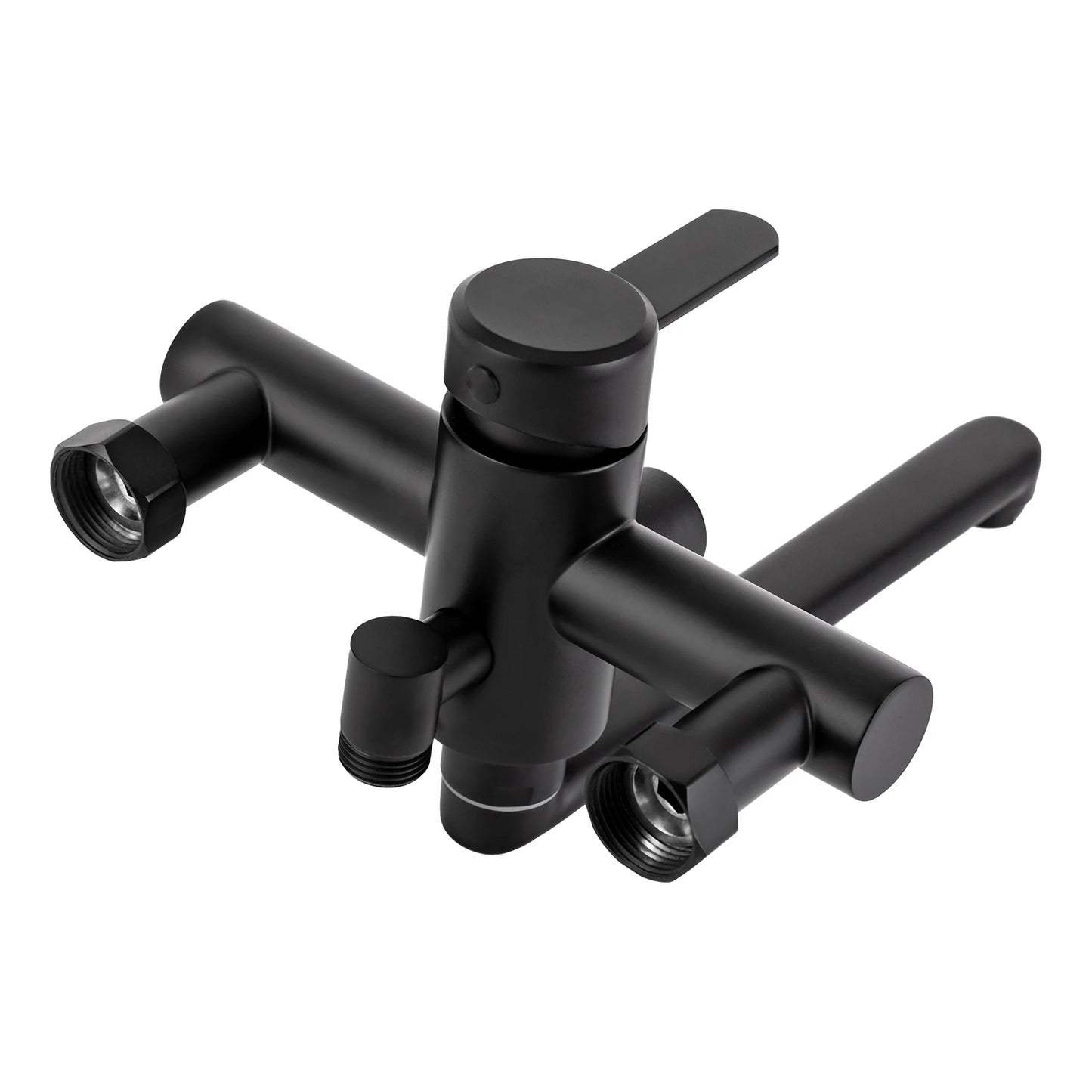 Wall-Mounted Kitchen Mixer Tap with Sprayer, 360° Swivel Stainless Steel Spout & Anti-Leak Design for Sink/Laundry, Black/Silver