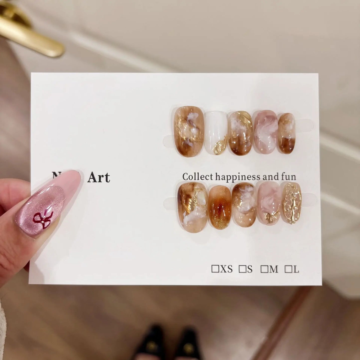 10Pcs Short Oval Handmade Press on Nails Cat Eye Fake Nails Simple False Nails Full Cover Nail Tips 네일팁 Накладные Ногти Uñas.