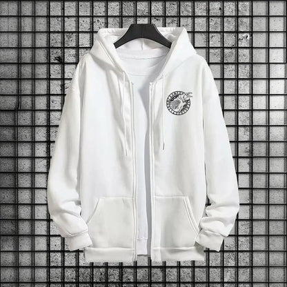 Viking Raven Print Mens Casual Tracksuit Set 2025 New 2 Pieces Zipper Hoodie with Pants Urban Streetwear Outfit Autumn Winter.