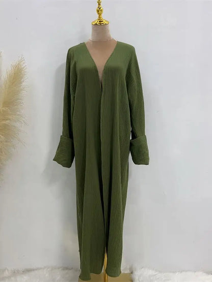Modest Kimono Abaya Dubai Muslim Sets Islam Kaftan Dresses Kebaya Robe Femme Musulmane Abayas For Women Caftan Marocain Djellaba