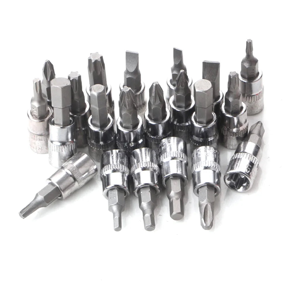 Hikity 53 Stück 1/4-Zoll-Antriebs-Steckschlüssel-Ratschenschlüssel-Werkzeug für die Reparatur von Autoreparaturen, Ratschen-Drehmomentschlüssel, Kombi-Reparaturwerkzeug