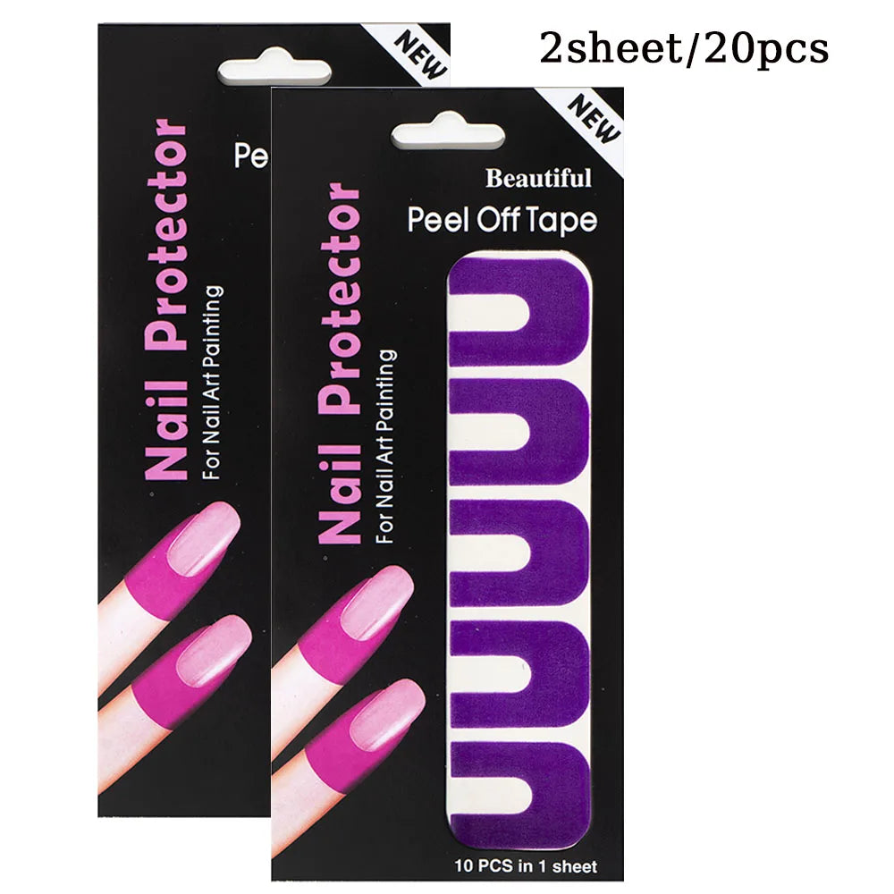 10/20/50 Pcs U-shape Spill-proof Anti-overflow Nail Polish Paint Varnish Peel Off Tape Finger Cover Nail Protector Stickers
