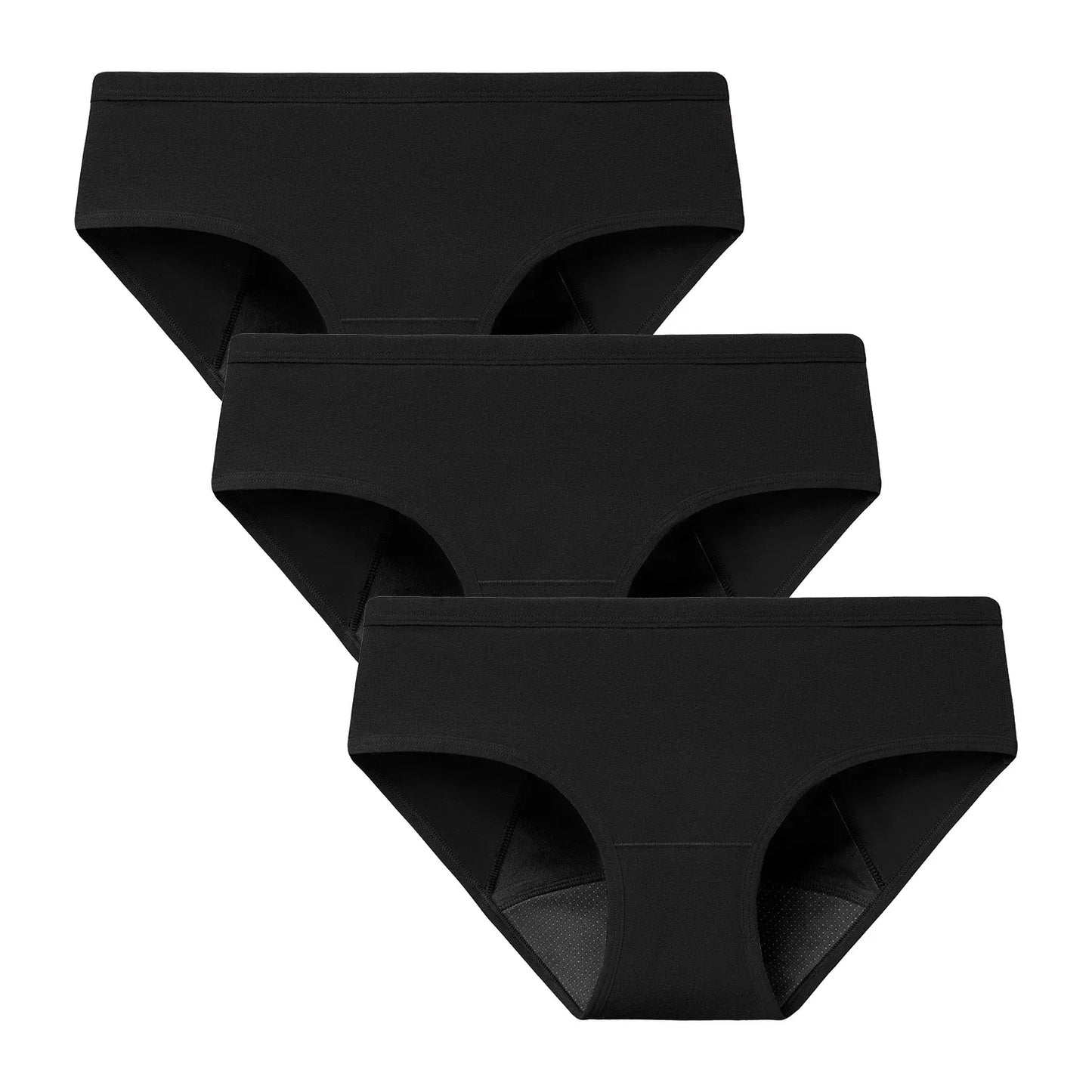 3PCS Menstrual Panties Woman Very Abundant Flow Menstruation Underwear Mid High Waist Leak Proof Period Panties for Girls Ladies.