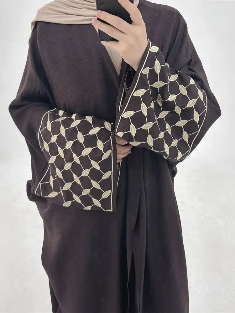Open Muslim Kimono Abaya Dubai Elegant Kaftan Modest Dress Abayas For Women Islam Caftan Marocain Robe Arabe Femme Musulmane.