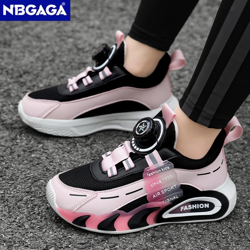 Cute Pink Girls' Summer Breathable Walking Shoes Lightweight Kids Fashion Sneakers for Outdoor Sports Tennis.