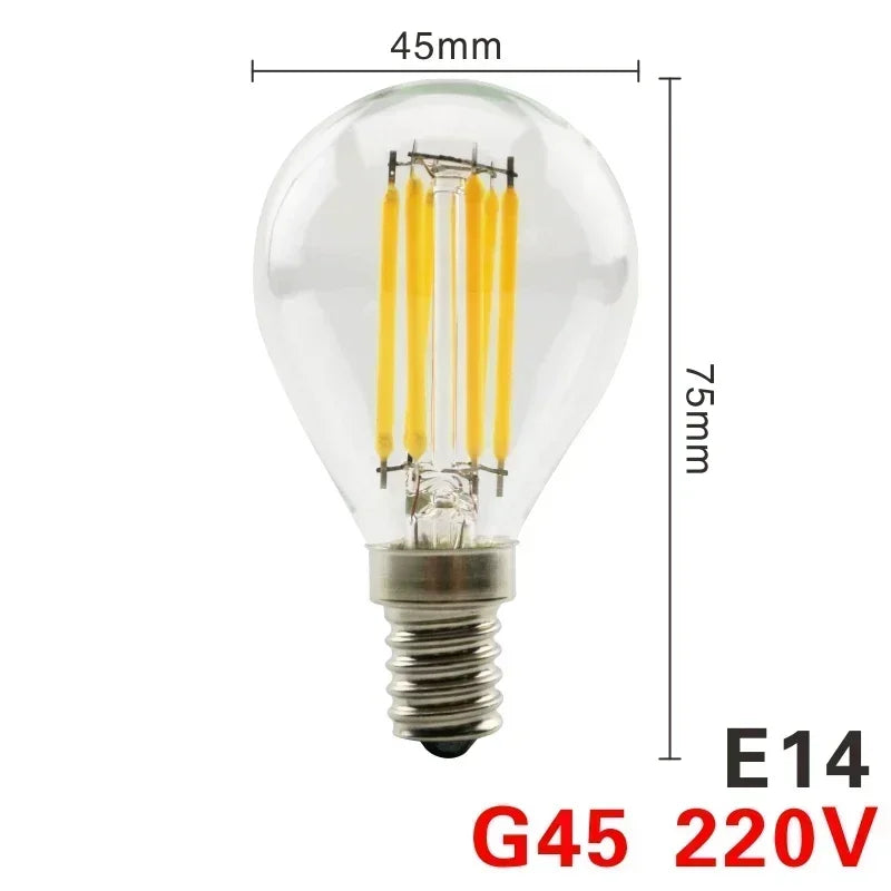 LED Retro Edison Glühbirne E14 E27 AC 220V 2W 4W 6W 8W Vintage Glas lampe C35 G45 A60 St64 G80 G95 G125 LED Filament Licht Wohnkultur.