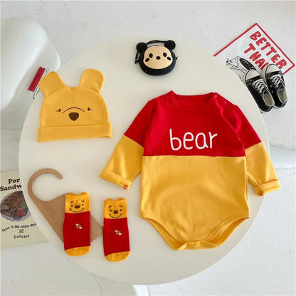 Winnie The Pooh Bär Baby Body Neugeborenen Langarm Strampler Kleinkind Jungen Mädchen Overall Kleidung K3529