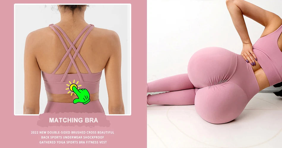 SOISOU Nylon Gym Yoga Pants Women Leggings For Fitness High Waist Long Pants Women Hip Push UP Tights Women Clothing 2 Types.