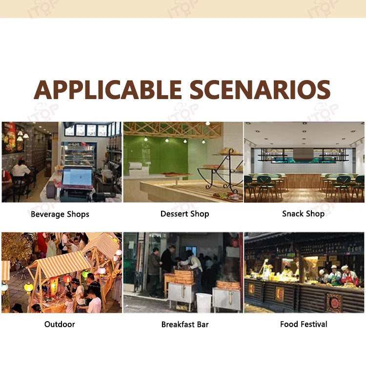 ITOP WF-CP Commercial Biscuit Stick Waffle Machine Chips Threaded Fries Shape Waffle Maker Cooking Maker Ideal for Street Food.