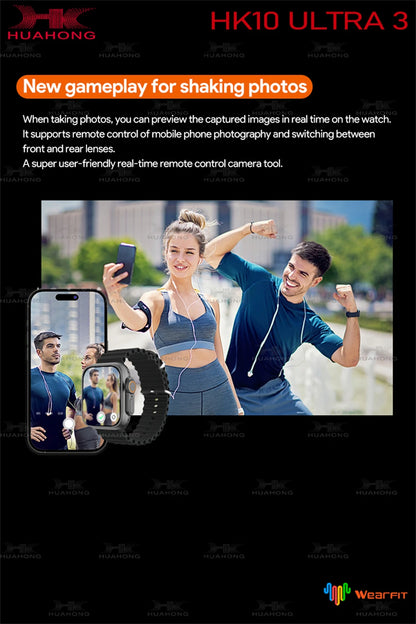2025 New 49mm HK10 ULTRA 3 Smartwatch HD AMOLED 4G ROM Bluetooth Call Network Chat Robot Clock NFC Compass Smart Watch Men Women.