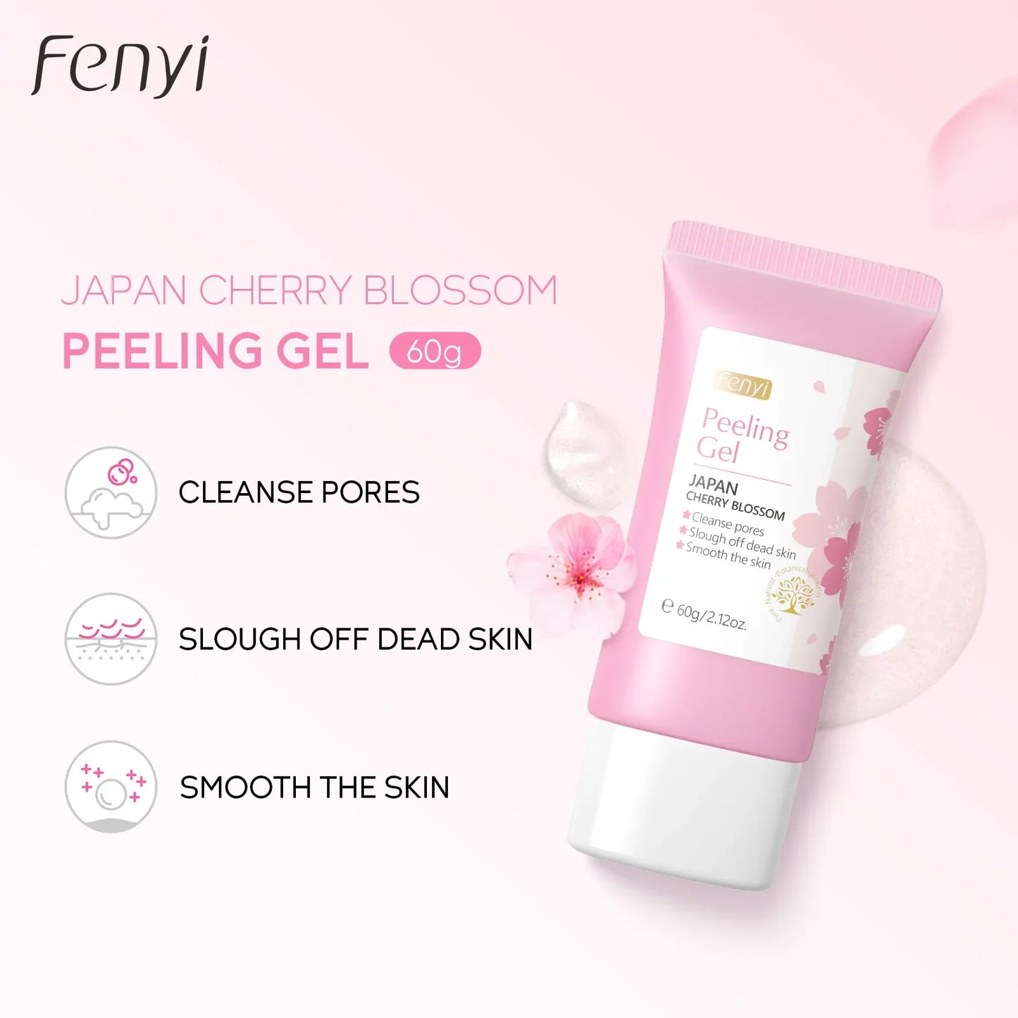 Sakura Face Deep Cleaning Exfoliating Gel Skin Care Whitening Moisturizer Repair Facial Scrub Skin Care 60g.