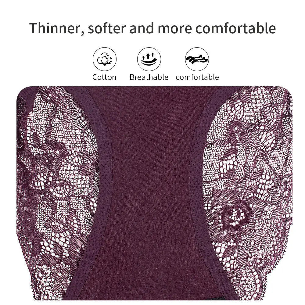 Breathable Menstrual Panties Leak Proof Briefs Women Sexy Lace Cotton Panties Comfortable Physiological Underwear Dropshipping.
