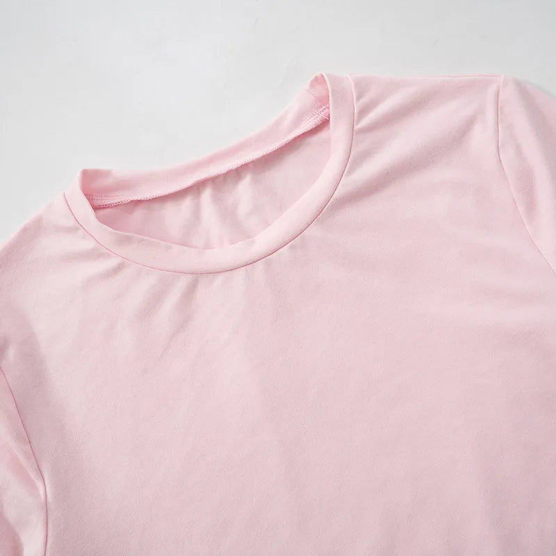 Apprabant Solid Pleated Casual Basic Trousers Set Round Neck Long Sleeve Top Fashion Sports Style High Waist Wide Leg Pants Suit.