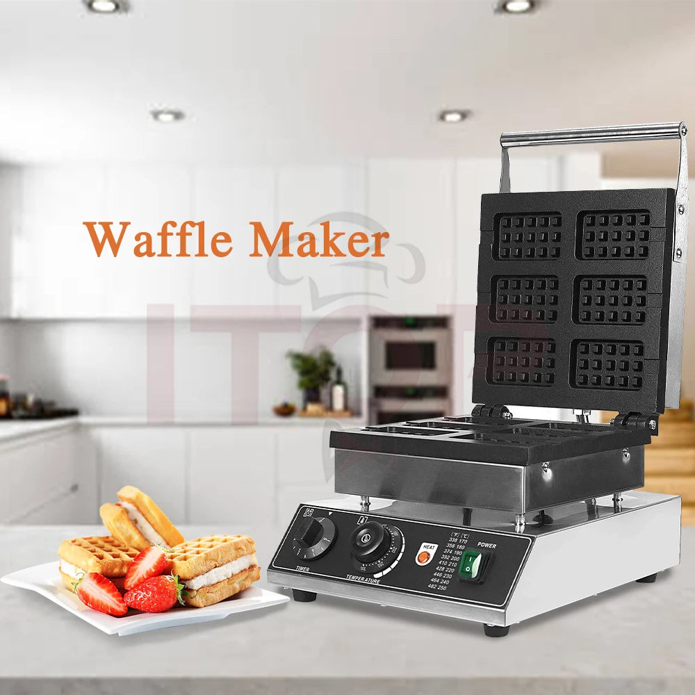 ITOP Commercial Electric Waffle Machine Sandwich Plum Crisp Donut Maker Food Shaper French Waffle Maker Non-stick Coating.