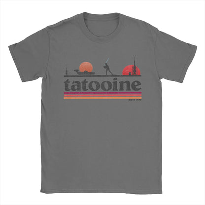 Casual Planet Sky Tatooine T-Shirts for Men Crewneck Cotton T Shirt  Short Sleeve Tee Shirt Classic Clothes.
