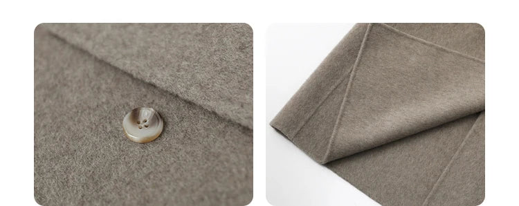 CHIC VEN Frauen Woolen Mantel Zweireiher Grundlegende Lose Beiläufige Retro Neue Lange doppelseitige Weibliche Mantel Herbst Winter 2024.