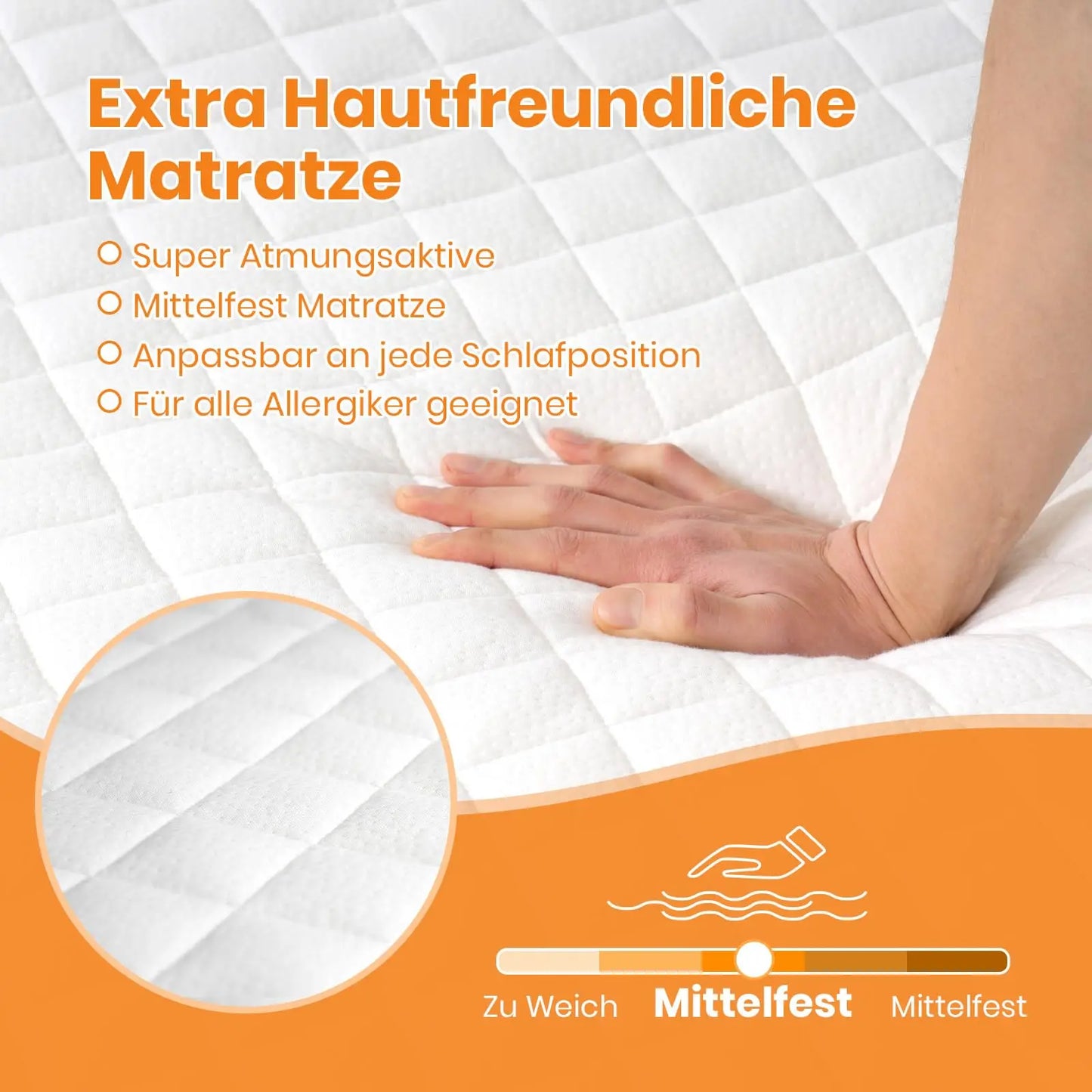 Good Nite Orthopedic Kaltschaummatratze [18cm]–5-Zonen Ergonomie, Öko-Tex Zertifiziert, Atmungsaktiver Bezug| H2/H3 Härtegrade