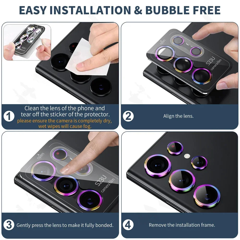 Camera Lens Protetor For Samsung S25 S24 ultra S24 S23 S22 ultra Case Tempered Glass Film Titanium Alloy Ring Phone Accessories.
