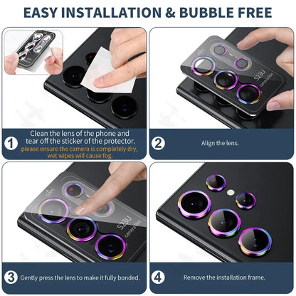 Camera Lens Protetor For Samsung S25 S24 ultra S24 S23 S22 ultra Case Tempered Glass Film Titanium Alloy Ring Phone Accessories.